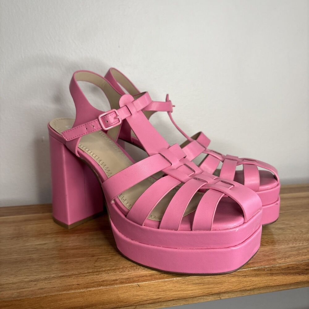 BP | Women’s 8.5 Pink Amaya Fisherman Platform Heels Barbie
